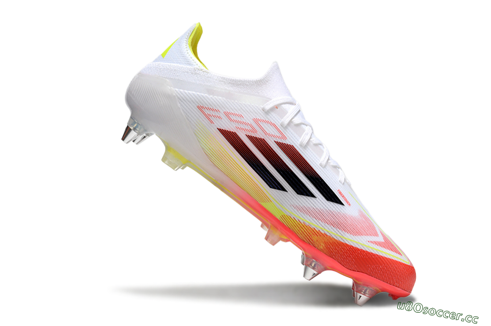 Men's Adidas F50 Elite SG Soft Ground Low-Tops Football Boots - White/Red/Yellow 4