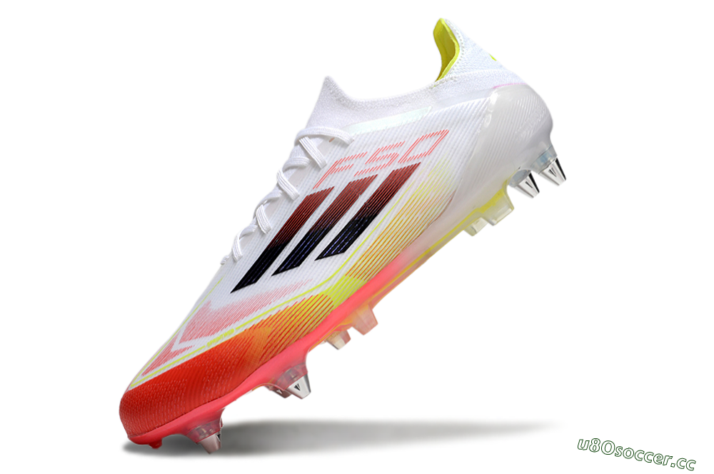Men's Adidas F50 Elite SG Soft Ground Low-Tops Football Boots - White/Red/Yellow 5