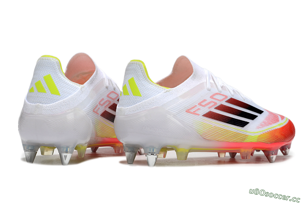 Men's Adidas F50 Elite SG Soft Ground Low-Tops Football Boots - White/Red/Yellow 6