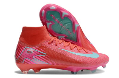 Unisex Nike Air Zoom Mercurial Superfly 10 Elite FG Firm Ground High-Tops Football Boots - Red/Jade/White