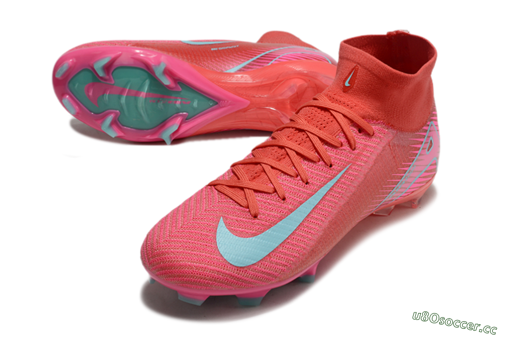 Unisex Nike Air Zoom Mercurial Superfly 10 Elite FG Firm Ground High-Tops Football Boots - Red/Jade/White 3