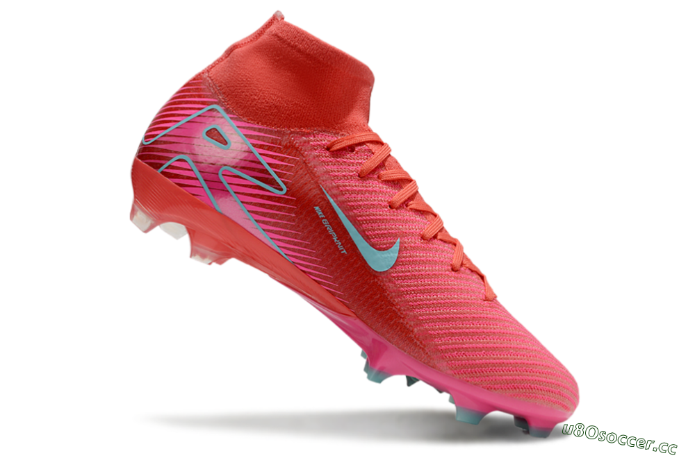 Unisex Nike Air Zoom Mercurial Superfly 10 Elite FG Firm Ground High-Tops Football Boots - Red/Jade/White 5