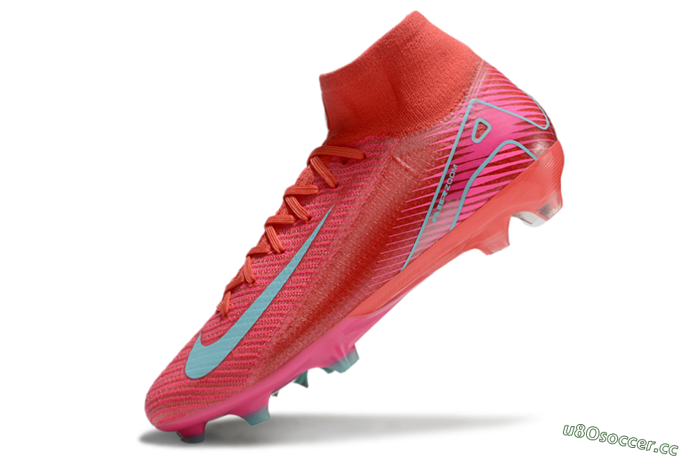 Unisex Nike Air Zoom Mercurial Superfly 10 Elite FG Firm Ground High-Tops Football Boots - Red/Jade/White 6