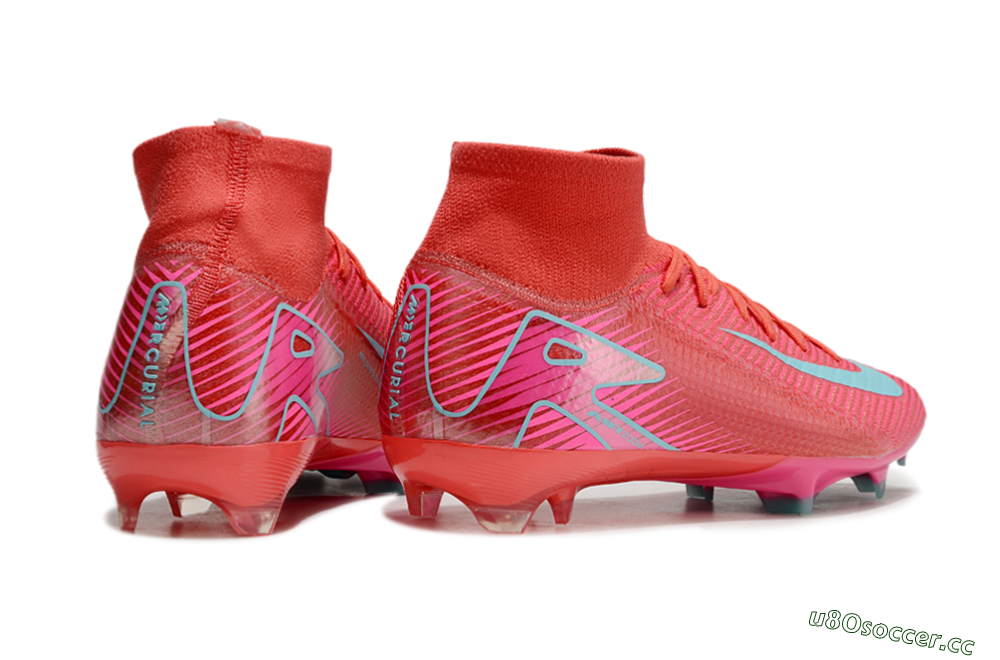 Unisex Nike Air Zoom Mercurial Superfly 10 Elite FG Firm Ground High-Tops Football Boots - Red/Jade/White 7