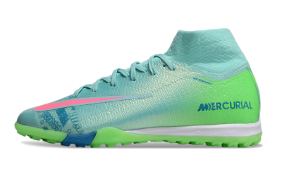 Men's Nike Air Zoom Mercurial Superfly 10 Elite TF Artificial Turf High-Tops Football Shoes - Jade/Pink/White