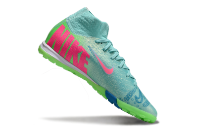 Men's Nike Air Zoom Mercurial Superfly 10 Elite TF Artificial Turf High-Tops Football Shoes - Jade/Pink/White