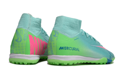 Men's Nike Air Zoom Mercurial Superfly 10 Elite TF Artificial Turf High-Tops Football Shoes - Jade/Pink/White