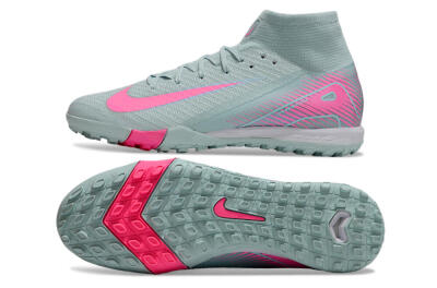 Men's Nike Air Zoom Mercurial Superfly 10 Elite TF Artificial Turf High-Tops Football Shoes - Jade/Pink/White