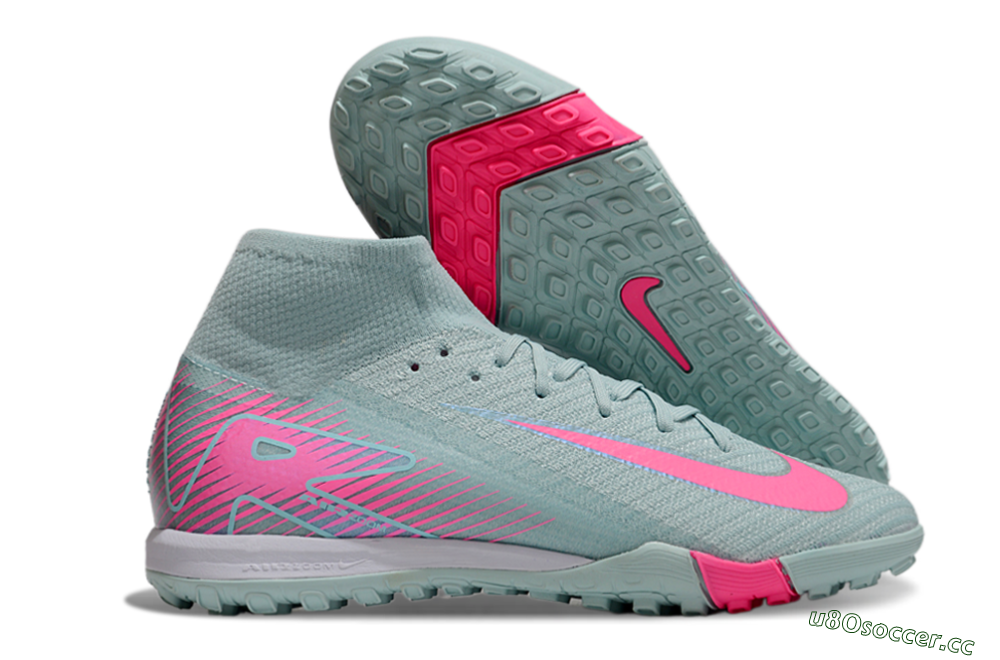 Men's Nike Air Zoom Mercurial Superfly 10 Elite TF Artificial Turf High-Tops Football Shoes - Jade/Pink/White 1