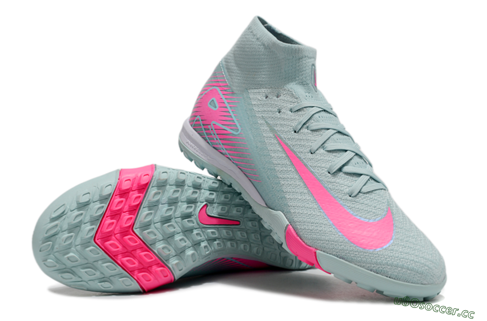 Men's Nike Air Zoom Mercurial Superfly 10 Elite TF Artificial Turf High-Tops Football Shoes - Jade/Pink/White 0