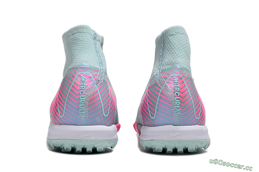 Men's Nike Air Zoom Mercurial Superfly 10 Elite TF Artificial Turf High-Tops Football Shoes - Jade/Pink/White 4