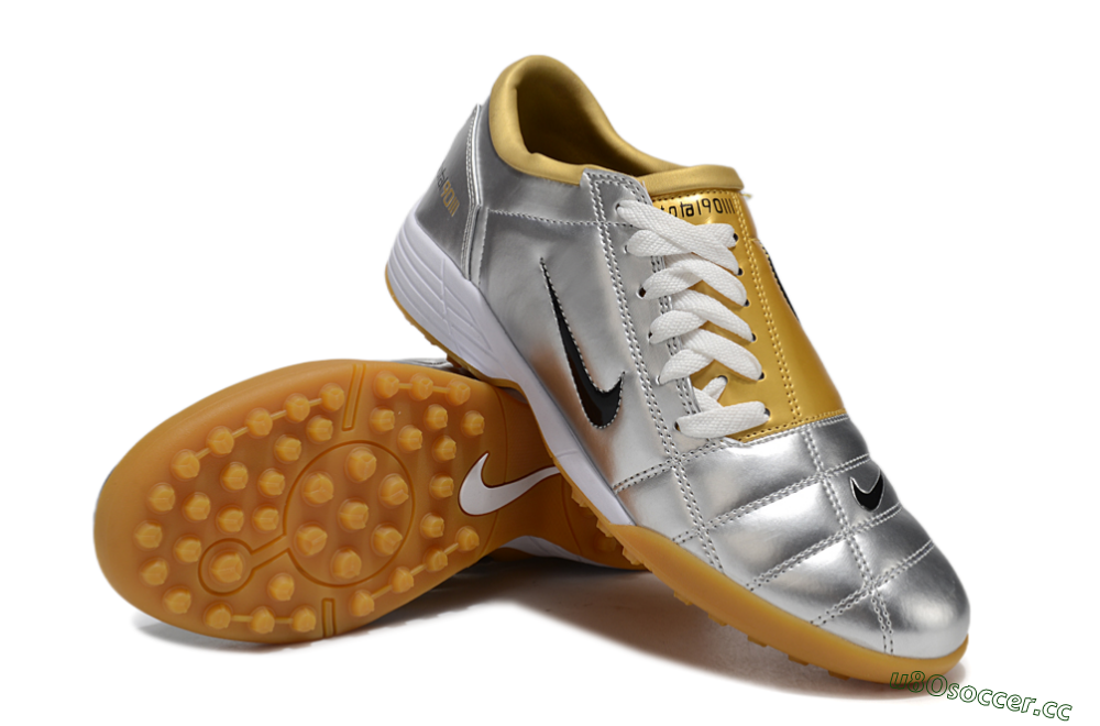 Unisex Nike Total 90 II TF Artificial Turf Low-Tops Football Shoes - Silver/Black/White 3