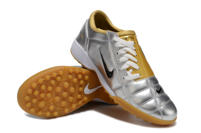 Unisex Nike Total 90 II TF Artificial Turf Low-Tops Football Shoes - Silver/Black/White