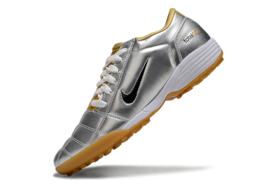 Unisex Nike Total 90 II TF Artificial Turf Low-Tops Football Shoes - Silver/Black/White