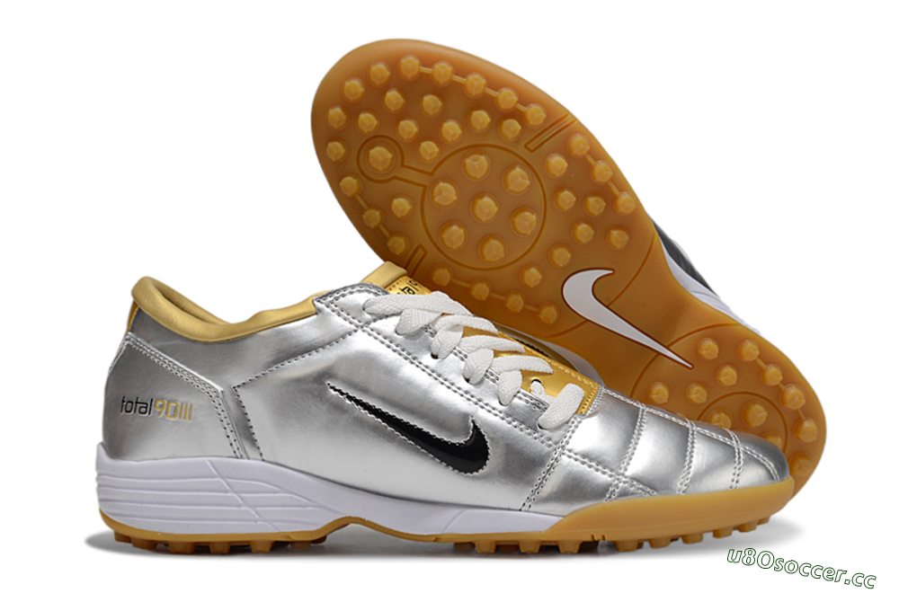 Unisex Nike Total 90 II TF Artificial Turf Low-Tops Football Shoes - Silver/Black/White 2