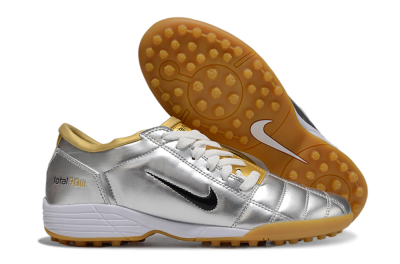 Unisex Nike Total 90 II TF Artificial Turf Low-Tops Football Shoes - Silver/Black/White