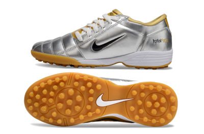 Unisex Nike Total 90 II TF Artificial Turf Low-Tops Football Shoes - Silver/Black/White