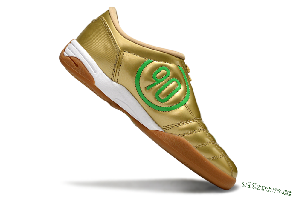Men's Nike Total 90 II IC Indoor & Futsal Low-Tops Football Shoes - Gold/Green/White 4