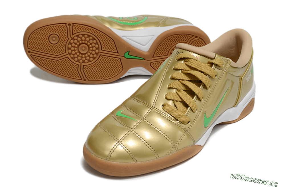 Men's Nike Total 90 II IC Indoor & Futsal Low-Tops Football Shoes - Gold/Green/White 3