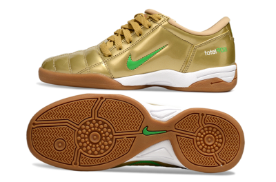 Men's Nike Total 90 II IC Indoor & Futsal Low-Tops Football Shoes - Gold/Green/White