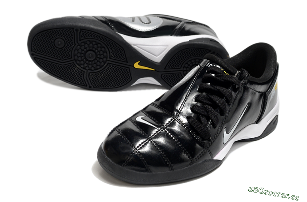 Men's Nike Total 90 II IC Indoor & Futsal Low-Tops Football Shoes - Black/White/Yellow 3