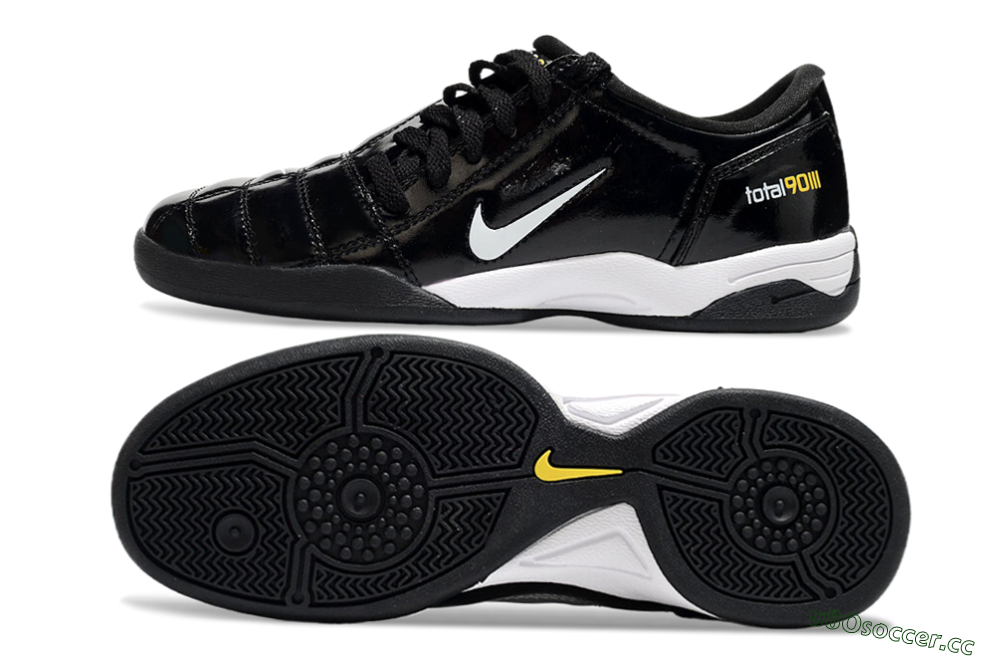 Men's Nike Total 90 II IC Indoor & Futsal Low-Tops Football Shoes - Black/White/Yellow 1
