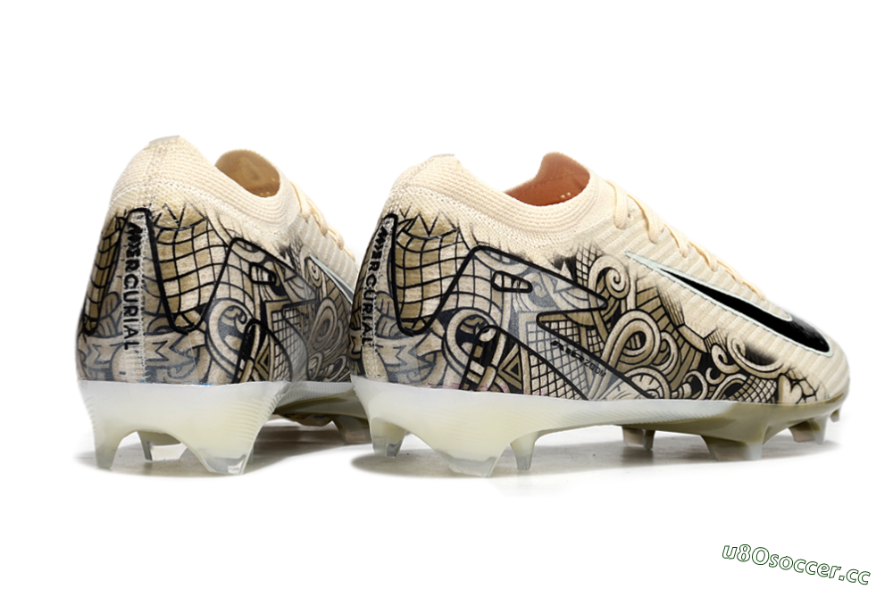 Men's Nike Air Zoom Mercurial Vapor 16 Elite FG Firm Ground Low-Tops Football Boots - Beige/Black/White 6