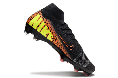 Men's Nike Air Zoom Mercurial Superfly 10 Elite FG Firm Ground High-Tops Football Boots - Black/Orange/Leopard