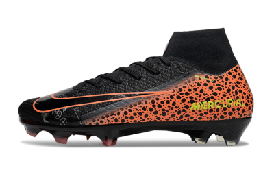 Men's Nike Air Zoom Mercurial Superfly 10 Elite FG Firm Ground High-Tops Football Boots - Black/Orange/Leopard