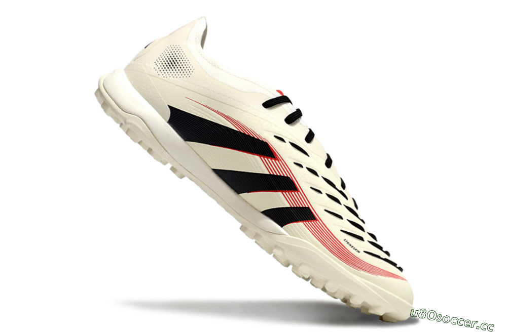 Men's Adidas Predator Elite 25 TF Artificial Turf Low-Tops Football Shoes - Beige/Black/Red 4
