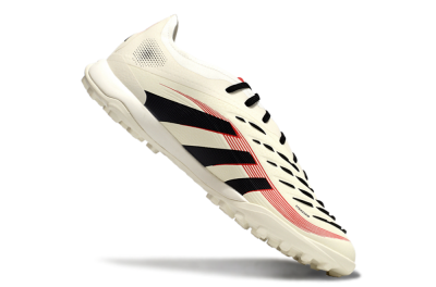 Men's Adidas Predator Elite 25 TF Artificial Turf Low-Tops Football Shoes - Beige/Black/Red