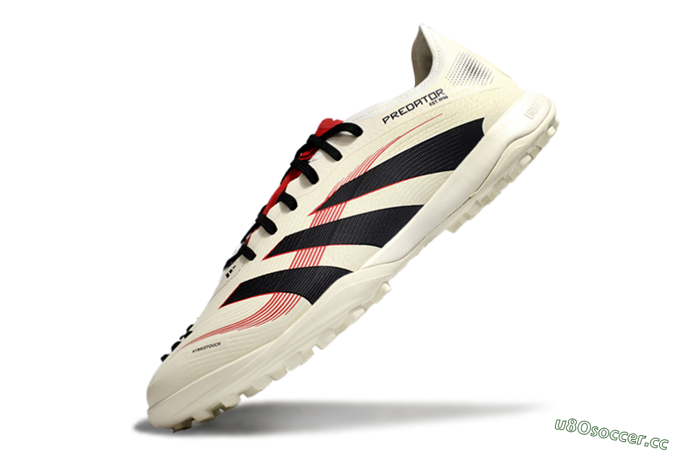 Men's Adidas Predator Elite 25 TF Artificial Turf Low-Tops Football Shoes - Beige/Black/Red 5
