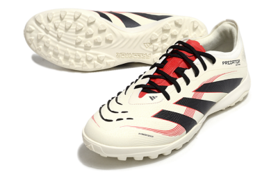 Men's Adidas Predator Elite 25 TF Artificial Turf Low-Tops Football Shoes - Beige/Black/Red