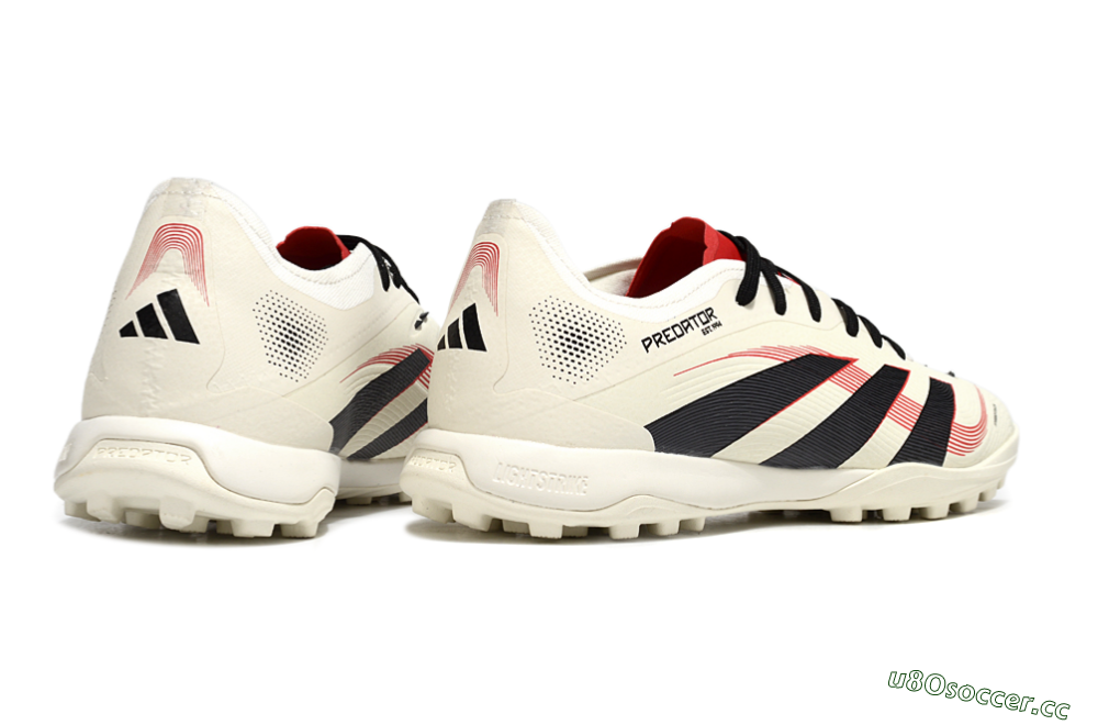 Men's Adidas Predator Elite 25 TF Artificial Turf Low-Tops Football Shoes - Beige/Black/Red 6