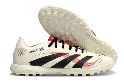 Men's Adidas Predator Elite 25 TF Artificial Turf Low-Tops Football Shoes - Beige/Black/Red