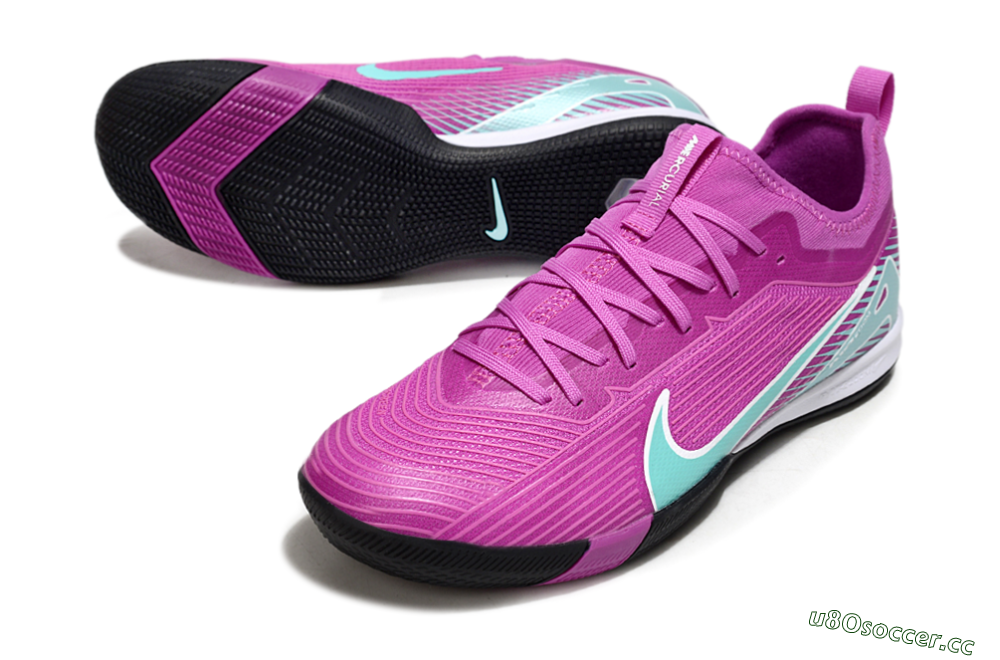 Unisex Nike Air Zoom Mercurial Vapor 16 Pro IC Indoor & Futsal Low-Tops Football Shoes - Purple/Jade/White 3