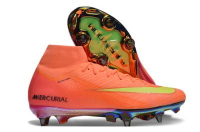 Men's Nike Air Zoom Mercurial Superfly 10 Elite SG Soft Ground High-Tops Football Boots - Red/Yellow/Black