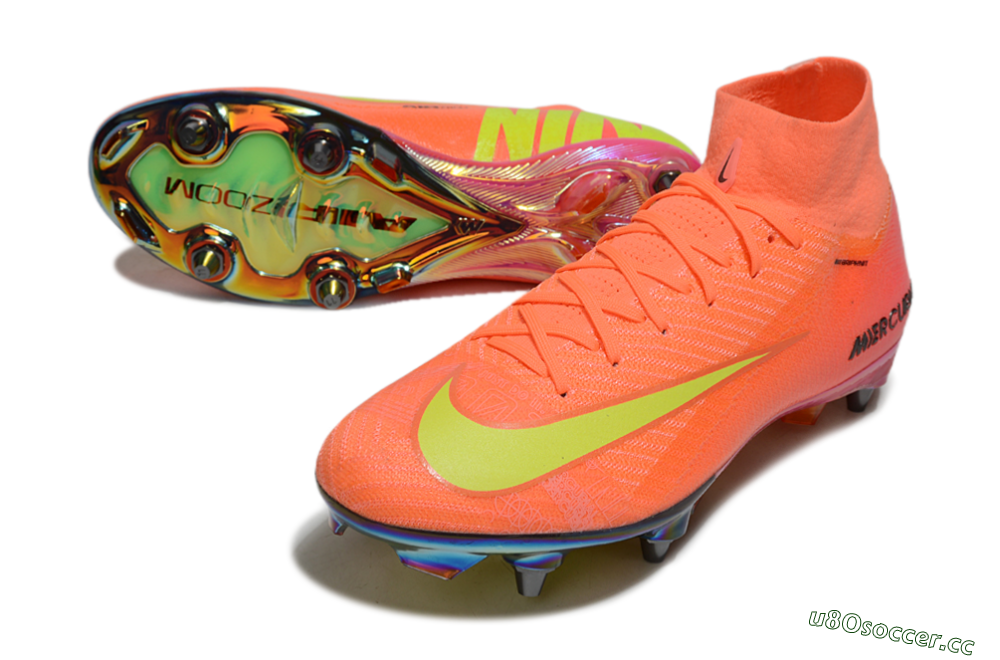 Men's Nike Air Zoom Mercurial Superfly 10 Elite SG Soft Ground High-Tops Football Boots - Red/Yellow/Black 3