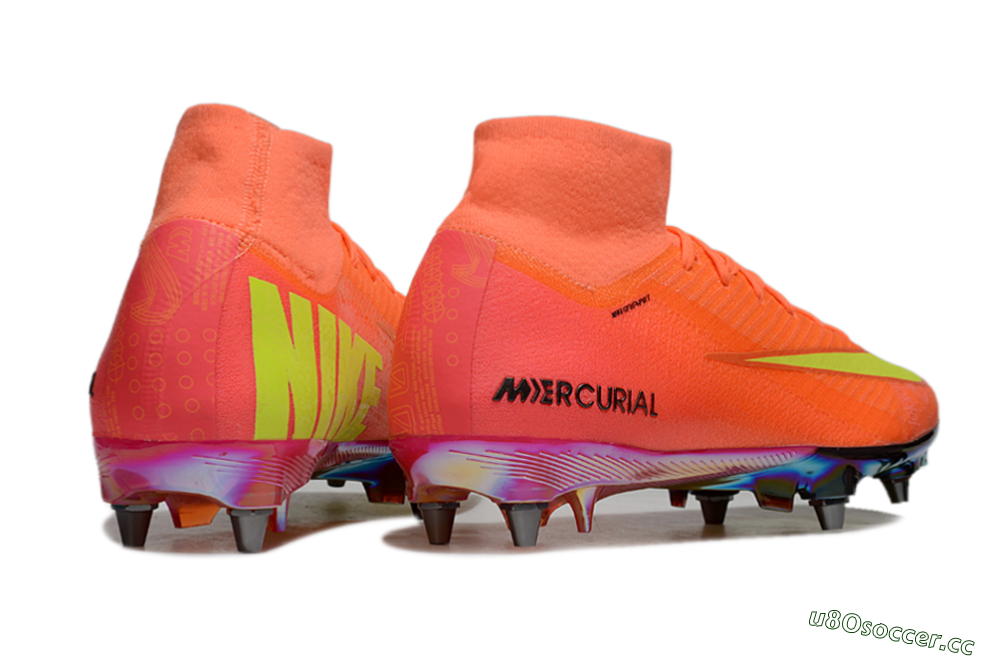 Men's Nike Air Zoom Mercurial Superfly 10 Elite SG Soft Ground High-Tops Football Boots - Red/Yellow/Black 6