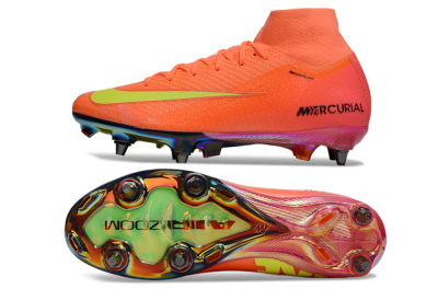 Men's Nike Air Zoom Mercurial Superfly 10 Elite SG Soft Ground High-Tops Football Boots - Red/Yellow/Black