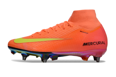 Men's Nike Air Zoom Mercurial Superfly 10 Elite SG Soft Ground High-Tops Football Boots - Red/Yellow/Black