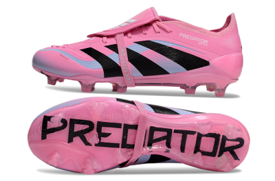 Men's Adidas Predator Elite 25 Foldover Tongue FG Firm Ground Low-Tops Football Boots - Pink/Black/Jade