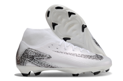 Men's Nike Air Zoom Mercurial Superfly 10 Elite FG Firm Ground High-Tops Football Boots - White/Black
