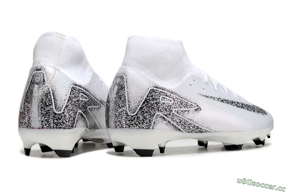 Men's Nike Air Zoom Mercurial Superfly 10 Elite FG Firm Ground High-Tops Football Boots - White/Black 6