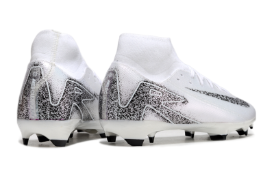 Men's Nike Air Zoom Mercurial Superfly 10 Elite FG Firm Ground High-Tops Football Boots - White/Black