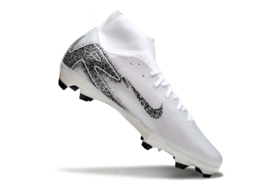 Men's Nike Air Zoom Mercurial Superfly 10 Elite FG Firm Ground High-Tops Football Boots - White/Black