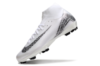Men's Nike Air Zoom Mercurial Superfly 10 Elite FG Firm Ground High-Tops Football Boots - White/Black