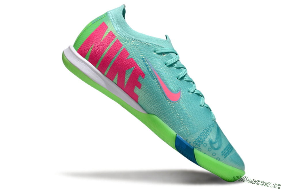 Men's Nike Air Zoom Mercurial Vapor 16 Elite IC Indoor & Futsal Low-Tops Football Shoes - Jade/Pink/Yellow 4