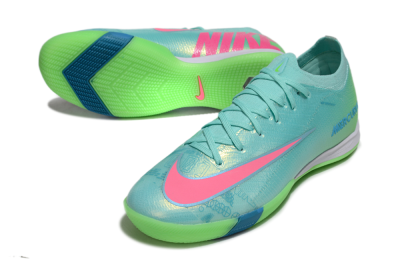 Men's Nike Air Zoom Mercurial Vapor 16 Elite IC Indoor & Futsal Low-Tops Football Shoes - Jade/Pink/Yellow