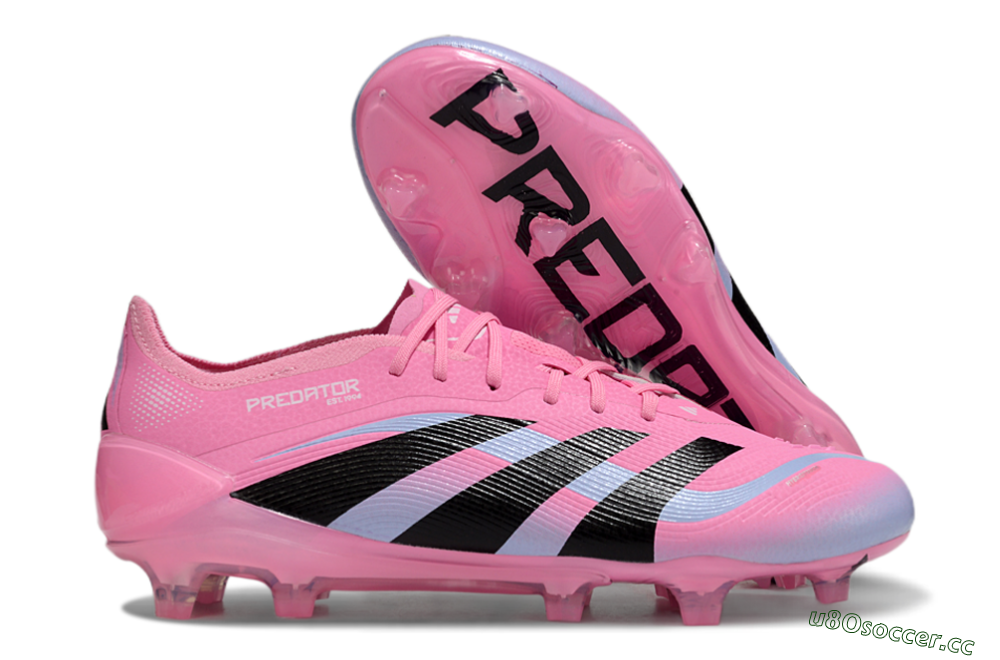 Men's Adidas Predator Elite 25 FG Firm Ground Low-Tops Football Boots - Pink/Black/Jade 2